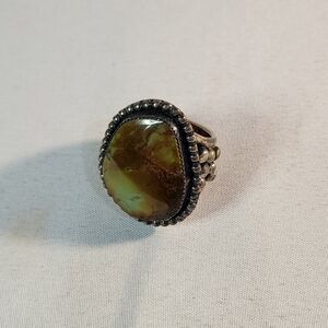 Vintage Kay Johnson Anglo Turquoise Ring Broken Arrow Mark Sterling
